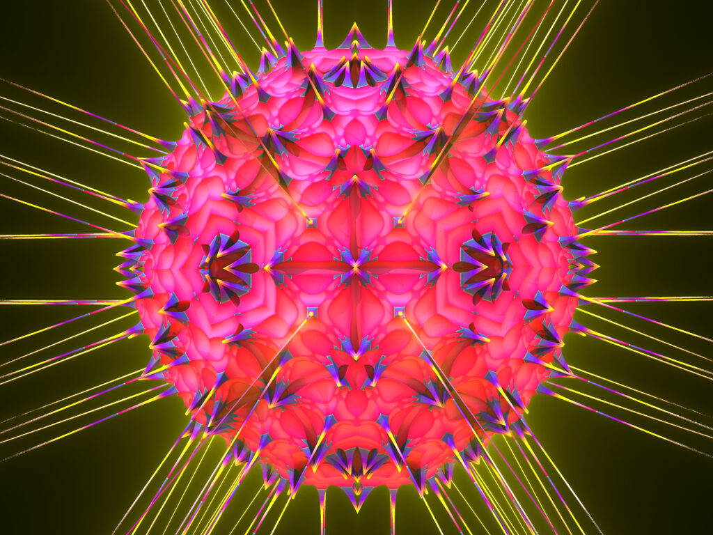 Vivid Pink Abstract 3D Geometric Wallpaper - Futuristic Background