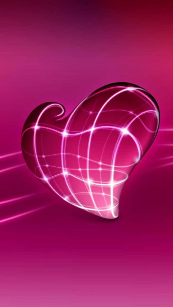 Vibrant Abstract Heart Wallpaper: Bold Pink & Dynamic Light Patterns