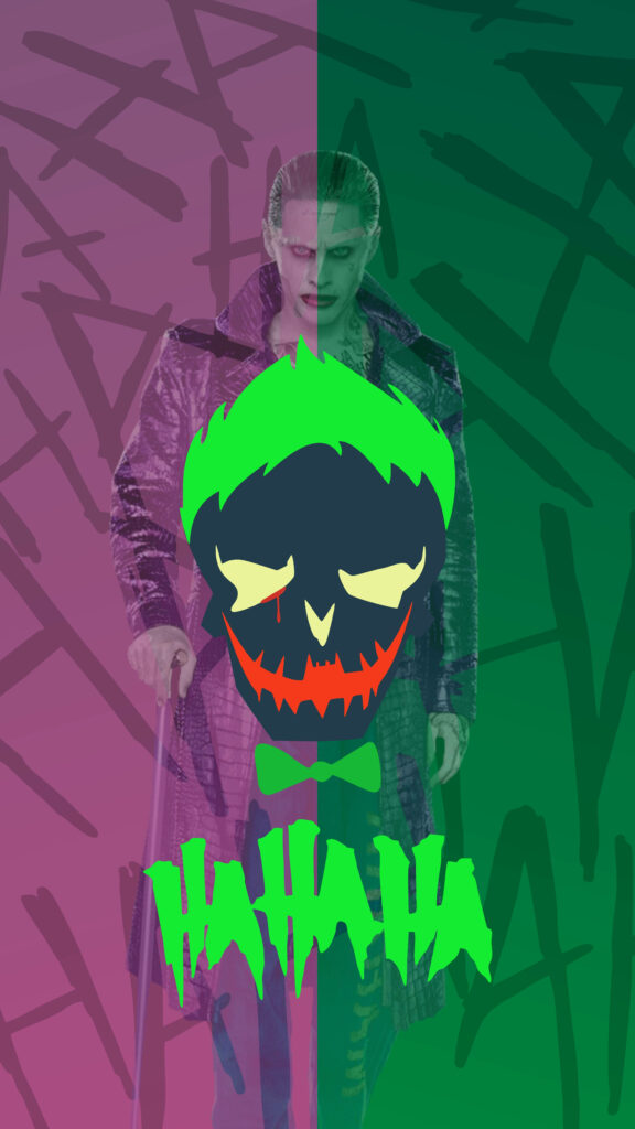 Vibrant 3D Joker Wallpaper for iPhone - Split Color & HAHAHA Design