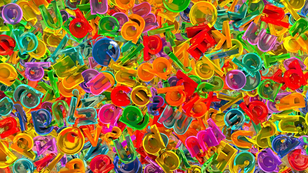 Vibrant 3D Letter Wallpaper: Eye-Catching Digital Background