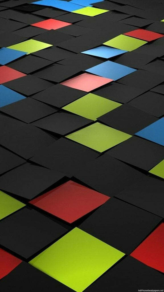 Dynamic 3D Multi-Colored Tile Wallpaper for iPhones - Modern Background