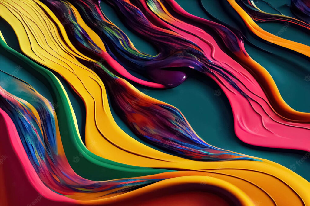 Vibrant 3D Paint Streaks Wallpaper: Bold Colors & Dynamic Texture