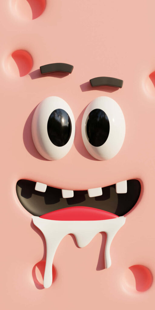 Playful 3D Patrick Star Wallpaper - Fun SpongeBob Background