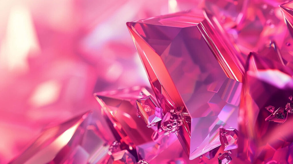 Vibrant 3D Pink Crystal Wallpaper: Mesmerizing Light Play Background