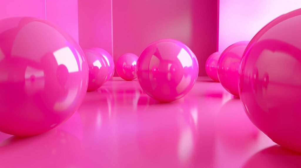 Vibrant 3D Pink Spheres Wallpaper: Glossy & Modern Background