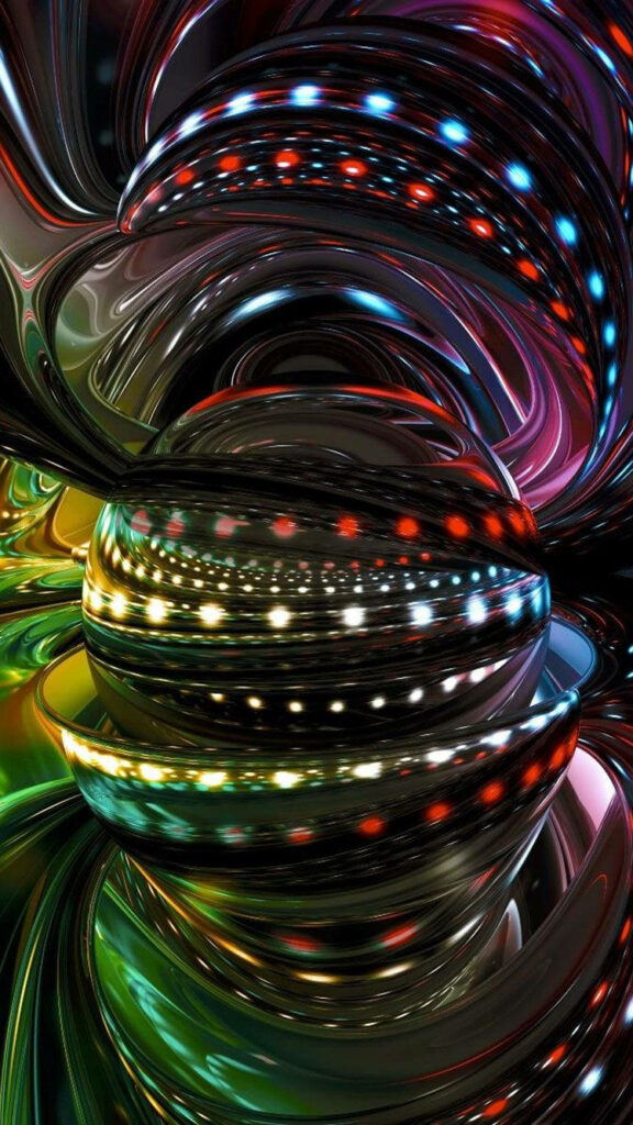 Vibrant 3D Psychedelic Wallpaper for iPhone: Hypnotic Colors & Depth