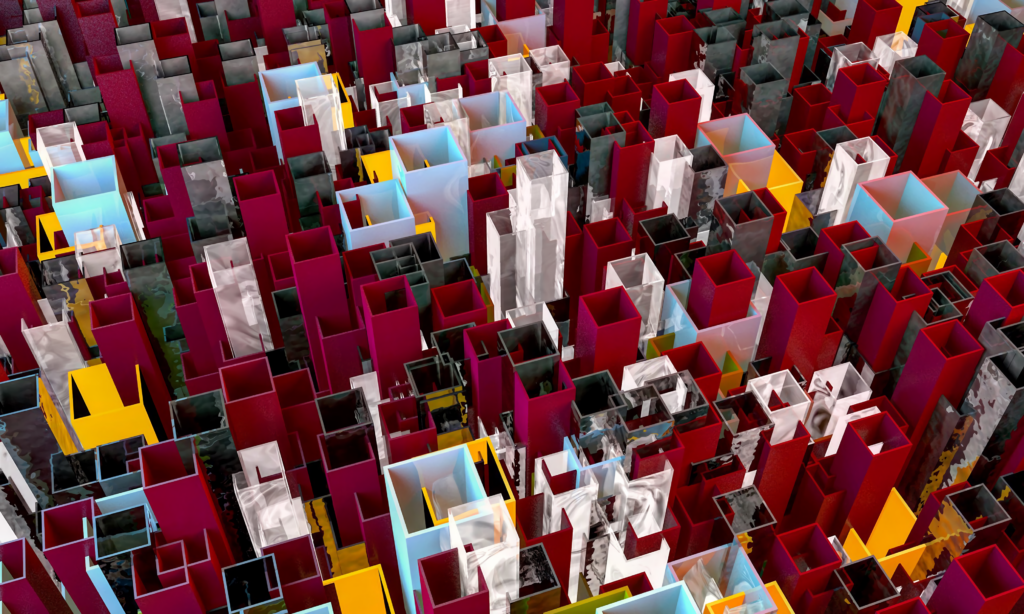 Vibrant 3D Rectangular Prism Wallpaper - Abstract Geometric Background