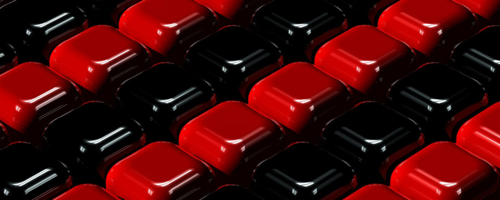 Vibrant 3D Red and Black Cube Wallpaper - Dynamic Checkerboard Design