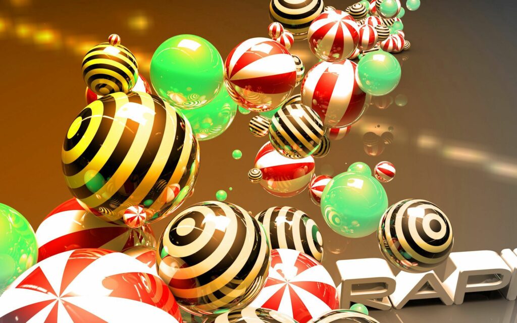 Dynamic 3D Spheres Wallpaper: Vibrant Colors & Patterns in Flight