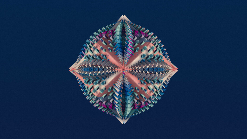 Vibrant 3D Spiky Wallpaper with Symmetrical Geometric Patterns