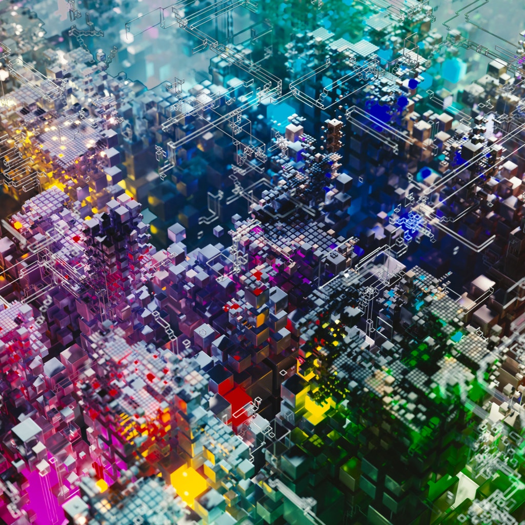 Vibrant 3D Structure Wallpaper: Modern Colorful Background Design