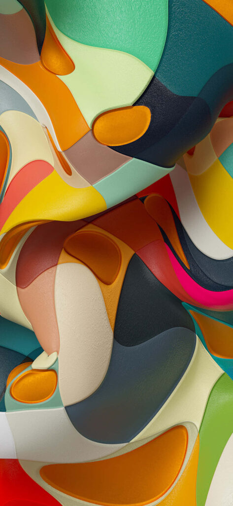 Vibrant 3D Waves Wallpaper: Dynamic Abstract Design Background