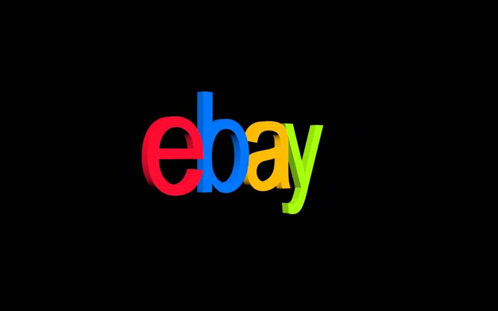 Vibrant 3D eBay Logo Wallpaper on Sleek Black Background