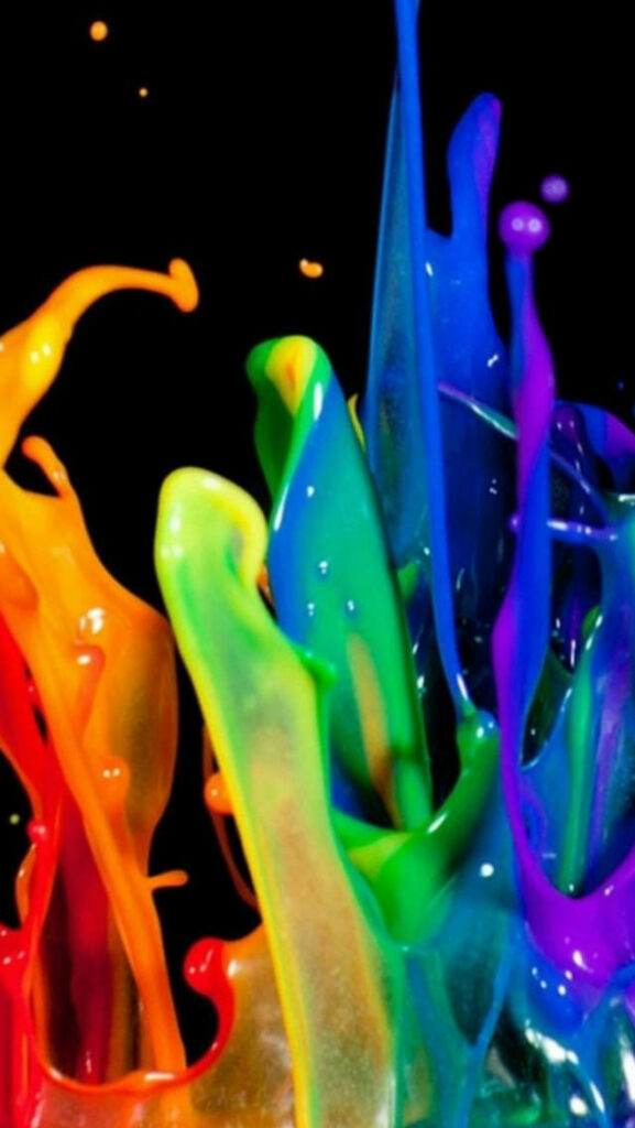 Vibrant 3D iPhone Wallpaper: Dynamic Colors on Dark Background
