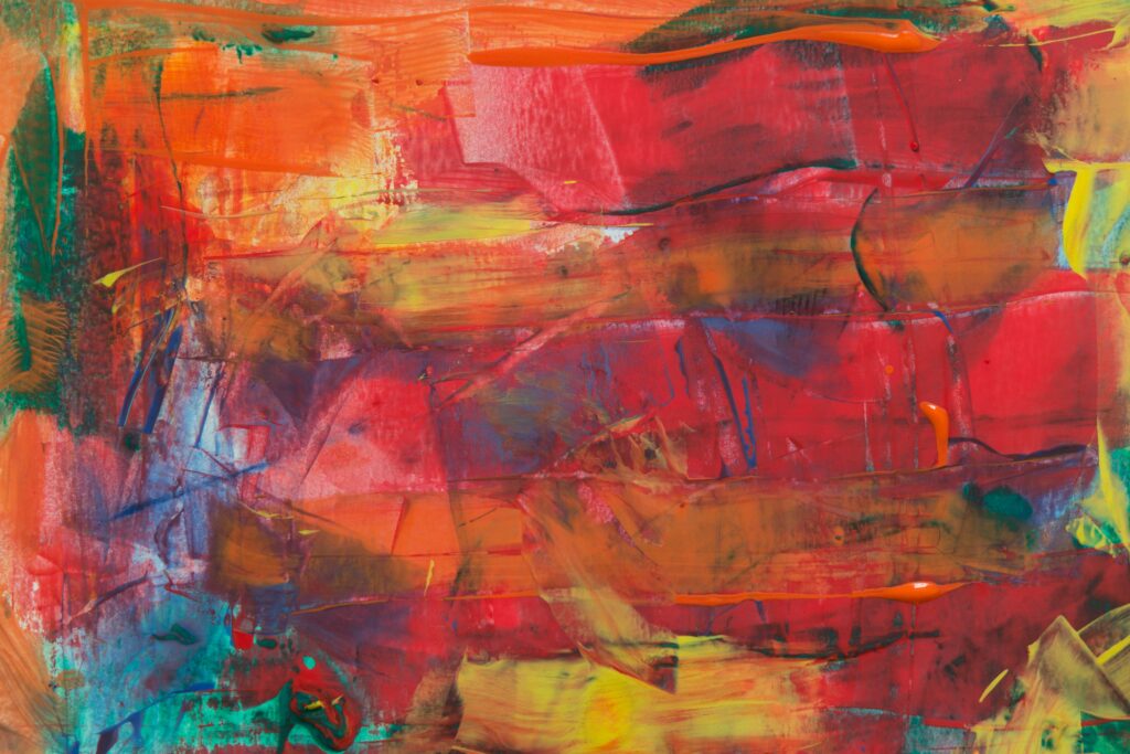 Vibrant Modern Abstract Wallpaper: Bold Red, Orange, Yellow Art Background