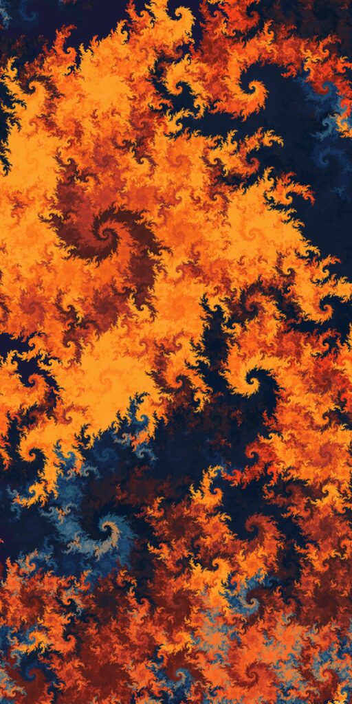 Vibrant 4000x8000 Fractal Wallpaper: Fiery Colors & Intricate Designs