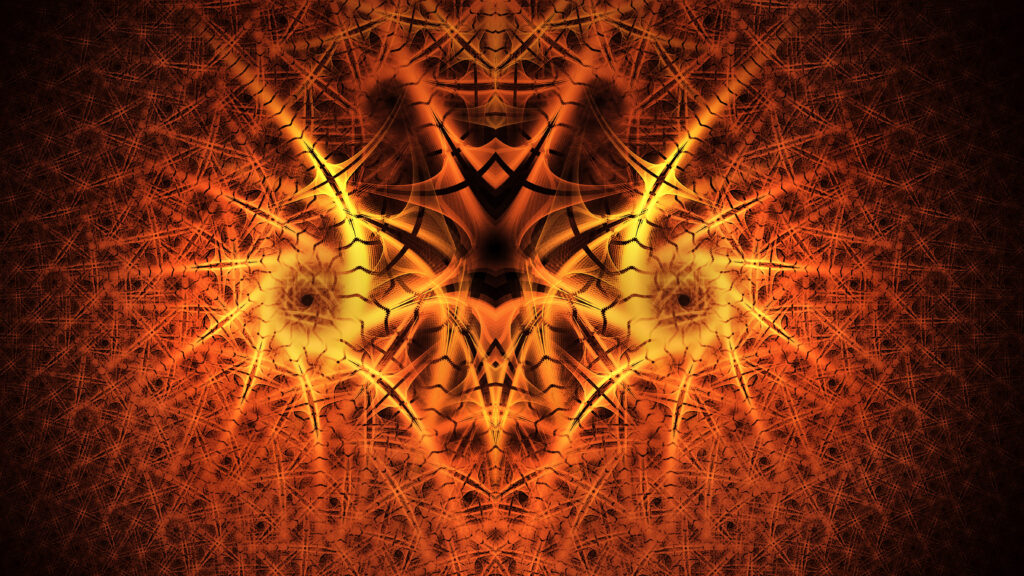 Vibrant Abstract Wallpaper: Glowing Patterns in Warm Hues