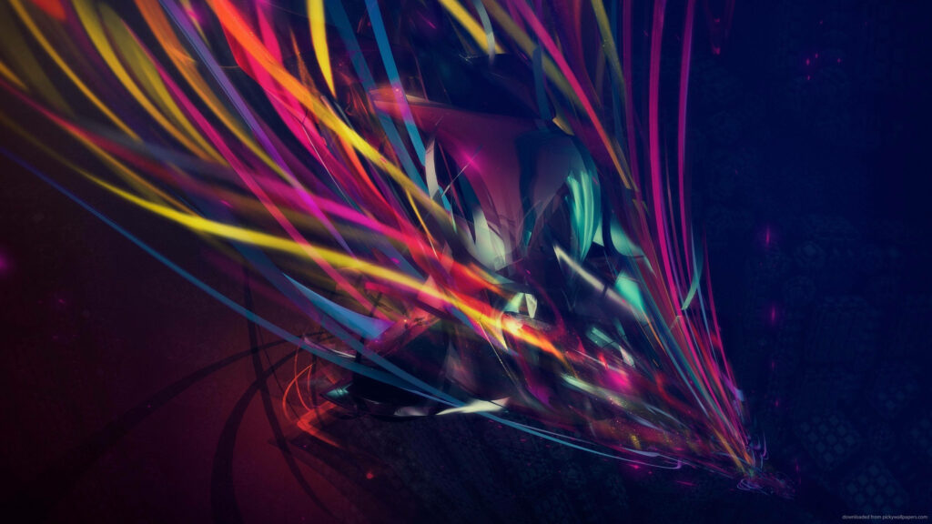 Vibrant 4K Abstract Wallpaper: Dynamic Lines on Dark Background