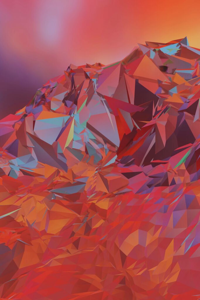 Vibrant 4K Abstract Crystal Wallpaper: Bold Geometric Design