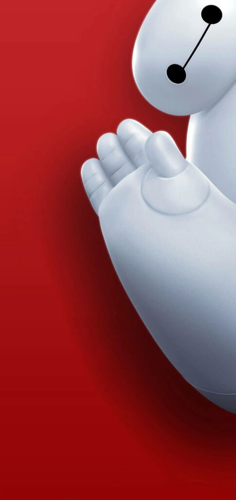 Vibrant Baymax 4K Wallpaper on Striking Red Background - Modern Design