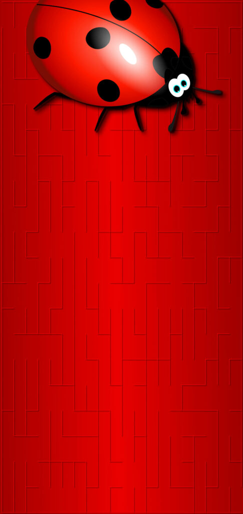 Vibrant 4K Cartoon Red Ladybug Wallpaper on Textured Red Background