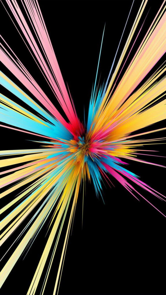 Vibrant Color Explosion on Black - Stunning 4K Phone Wallpaper