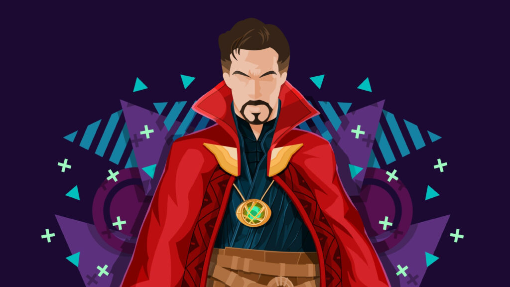 Doctor Strange 4K Wallpaper: Bold Comic Art & Geometric Design