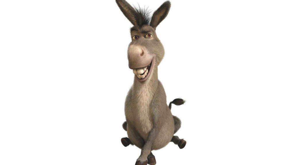Vibrant 4K Donkey Wallpaper: Cheerful Shrek Character Background