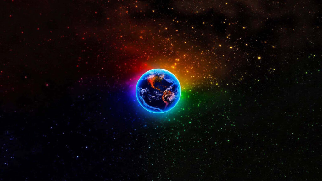 Stunning 4K Wallpaper of Earth in a Vibrant Cosmic Universe