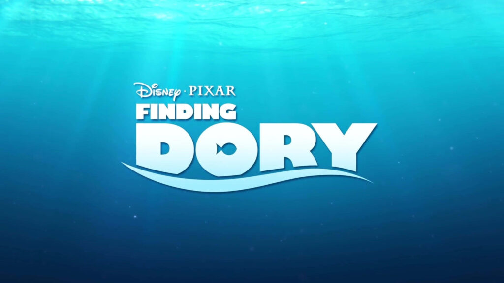 Vibrant 4K Finding Dory Poster Wallpaper with Blue Ocean Background