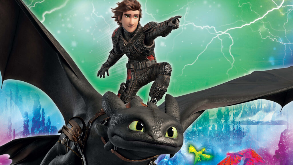 Raya & Toothless Adventure in 4K Wallpaper - Dynamic Fantasy Landscape