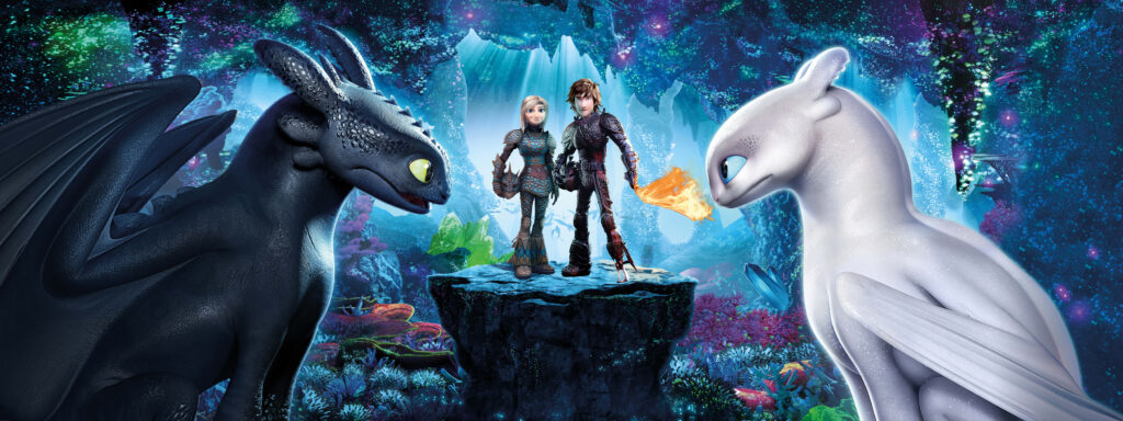 Vibrant 4K How to Train Your Dragon Wallpaper: Toothless & Light Fury