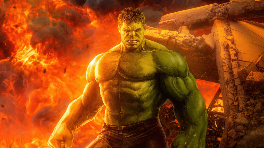 Vibrant 4K Hulk Wallpaper: Power & Strength Amid Smoky Background