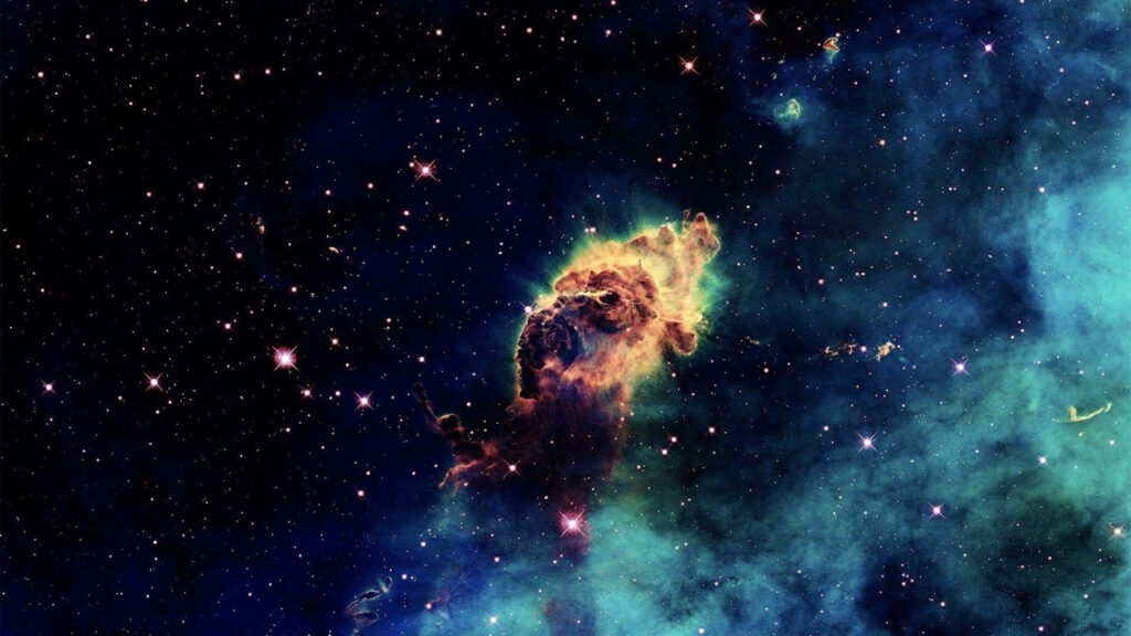 Vibrant 4K Nebula Wallpaper: Cosmic Scene with Twinkling Stars