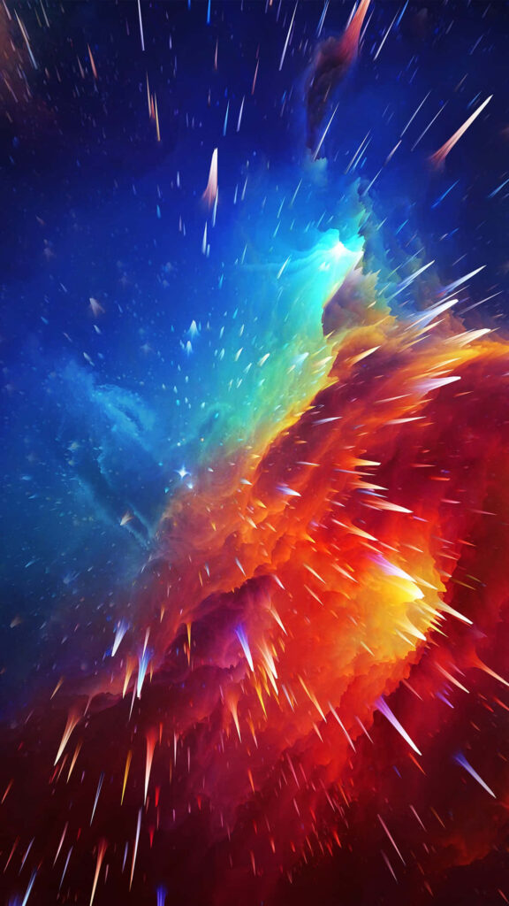 Vibrant 4K Phone Wallpaper: Dazzling Nebula Wave in Cosmic Colors