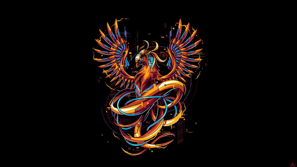Vibrant 4K Phoenix Wallpaper: Strength & Rebirth in Neon Design