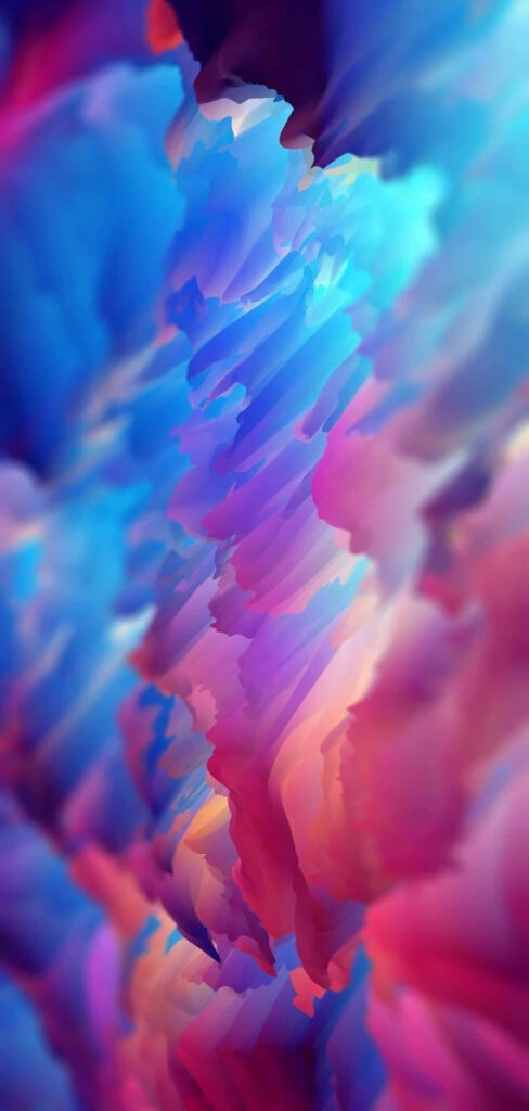 Vibrant 4K Abstract Digital Art Phone Wallpaper in Blues & Pinks