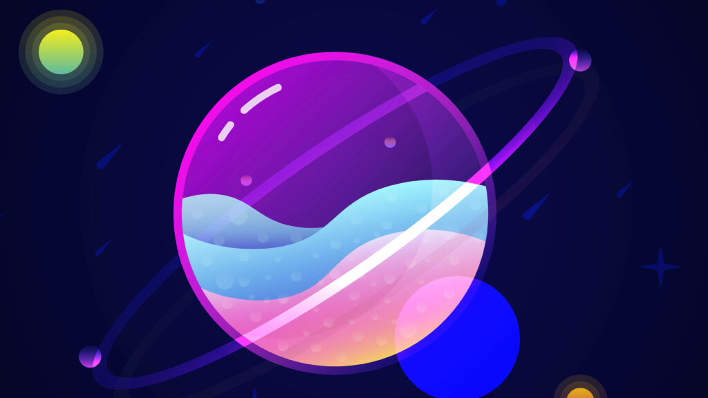 Vibrant 4K Saturn Wallpaper: Colorful Pastel Cosmic Background