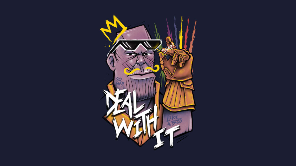 Quirky Thanos Wallpaper: 4K Art with Humor & Bold Style!