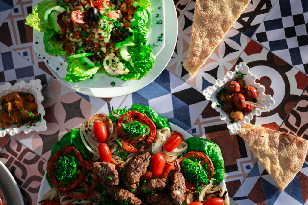 Vibrant 4K Moroccan Feast Wallpaper: Tafernout, Salads & Decor