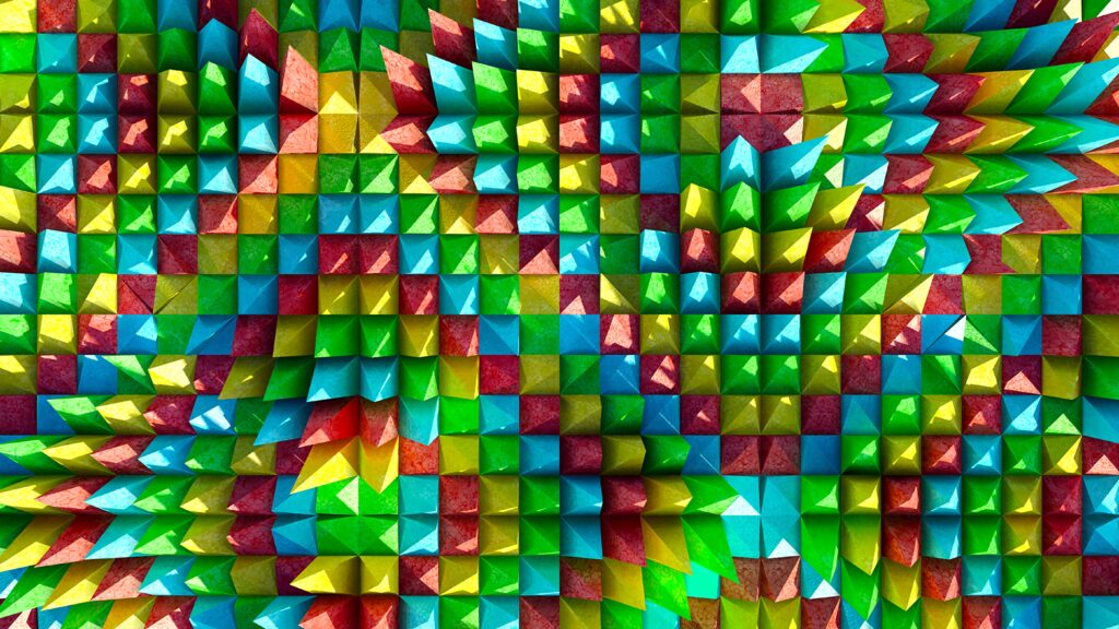 Colorful Triangular Pyramids Wallpaper - Vibrant Geometric Background