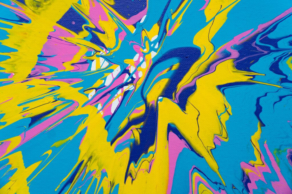 Vibrant Spray Paint Abstraction Wallpaper: Energetic Colors Background