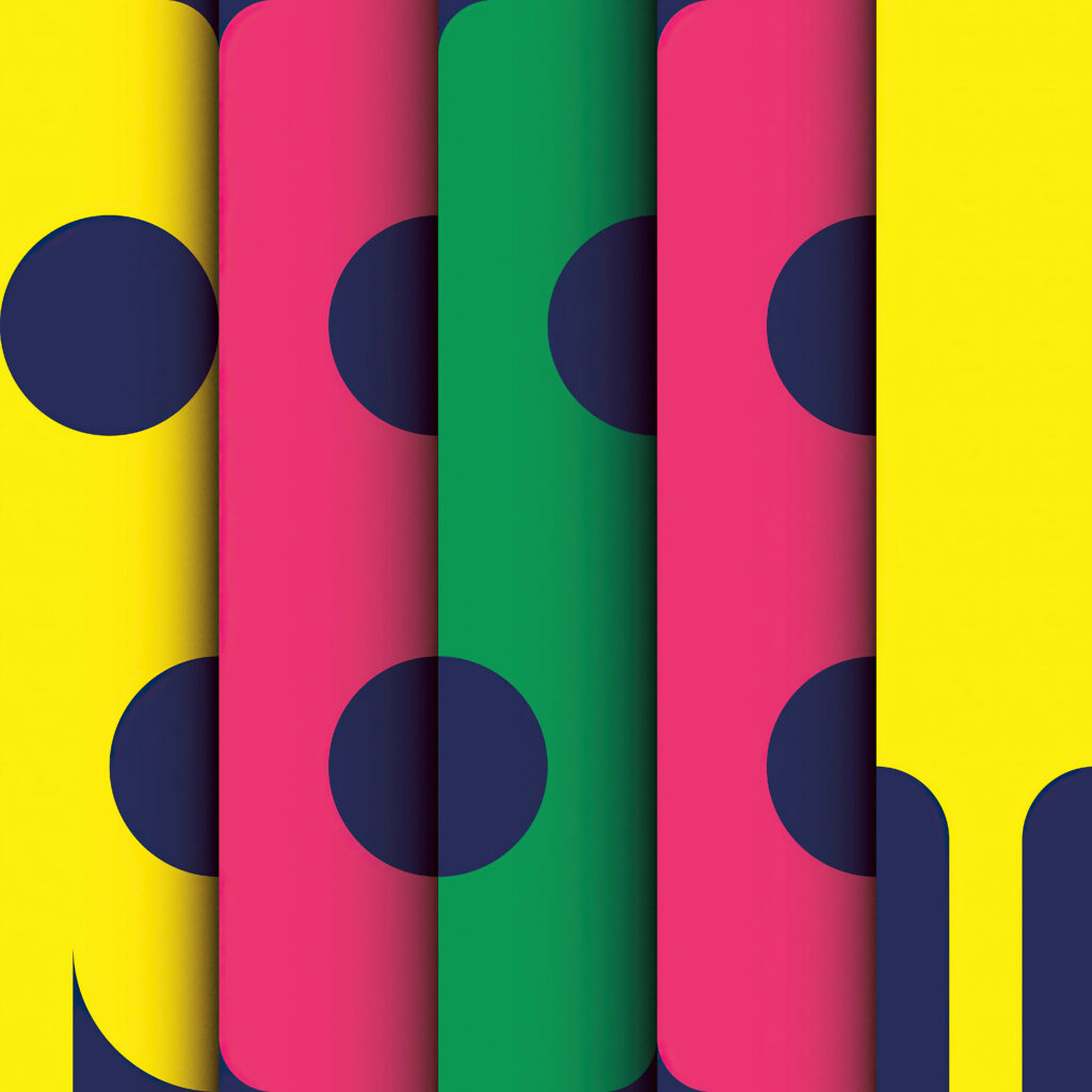 Colorful Abstract Stripes Wallpaper with Bold Circles – 6000x6000