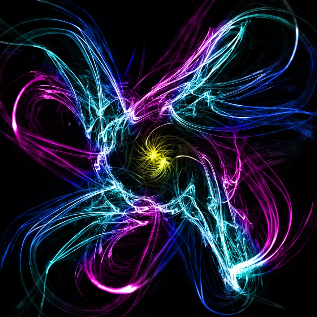 Vibrant 6000x6000 Abstract Wallpaper with Glowing Multicolored Lines