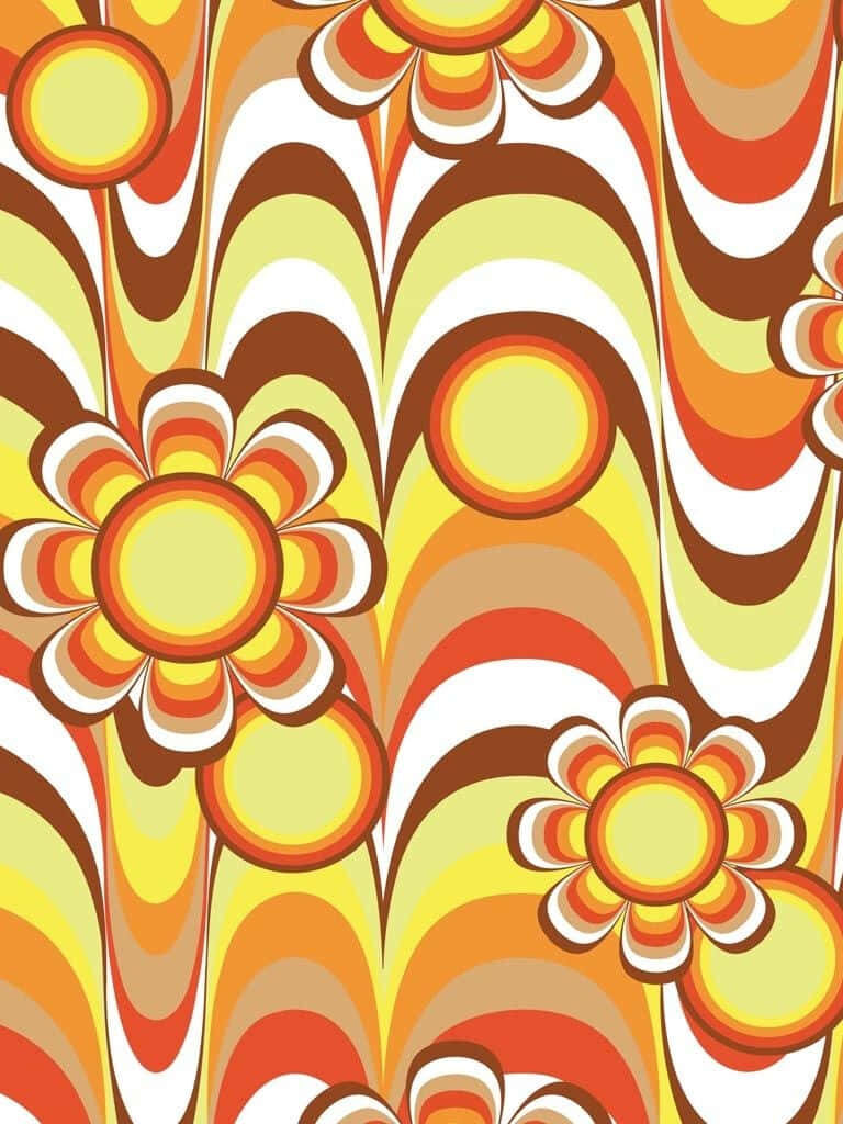 Vibrant 60s Vintage Wallpaper: Bold Flowers & Psychedelic Patterns