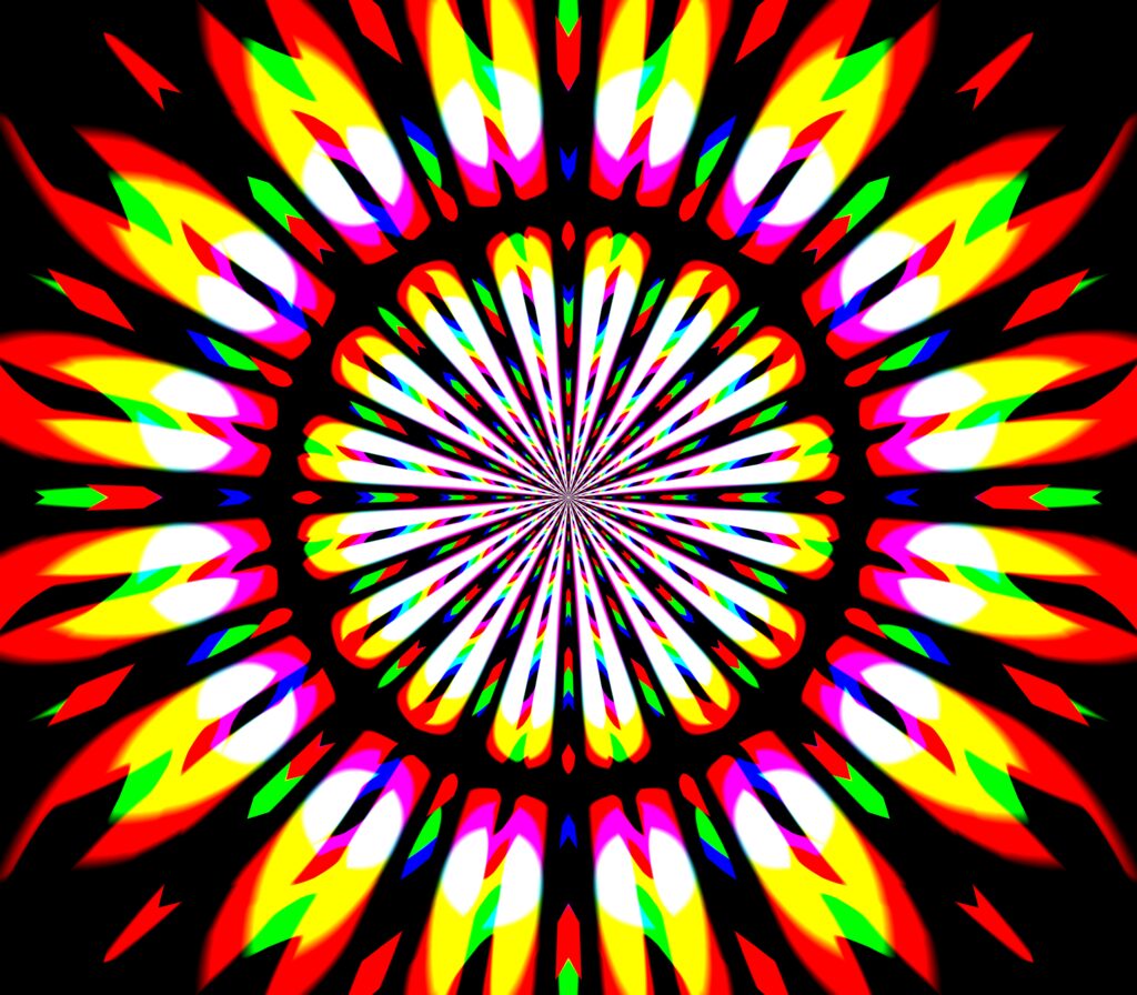 Colorful Abstract Floral Wallpaper with Dynamic Circular Design