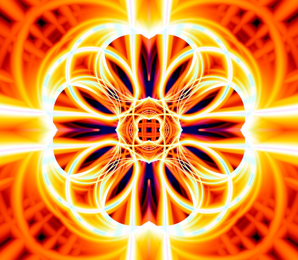 Vibrant Fractal Wallpaper: Intricate Orange & Yellow Abstract Design