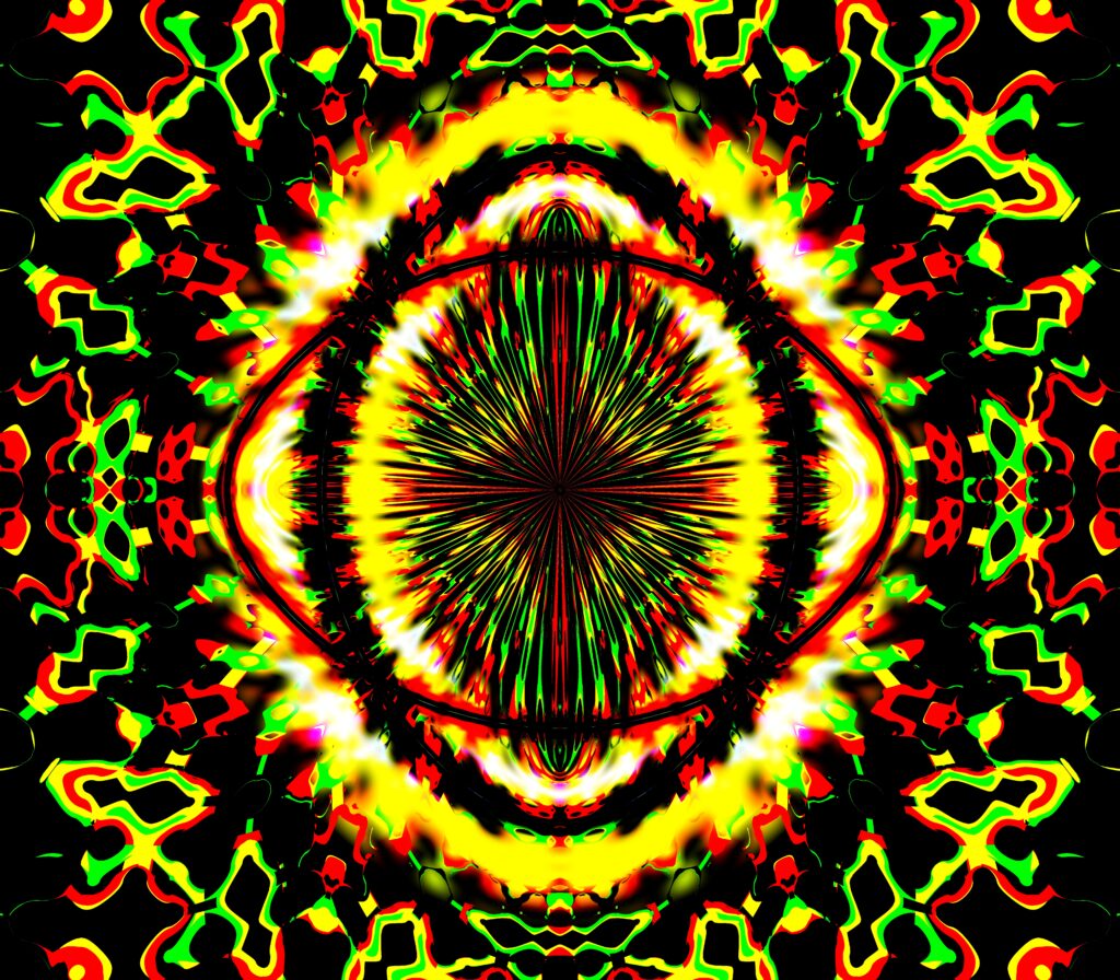 Vibrant Kaleidoscopic Wallpaper: Radiant Abstract Background Art
