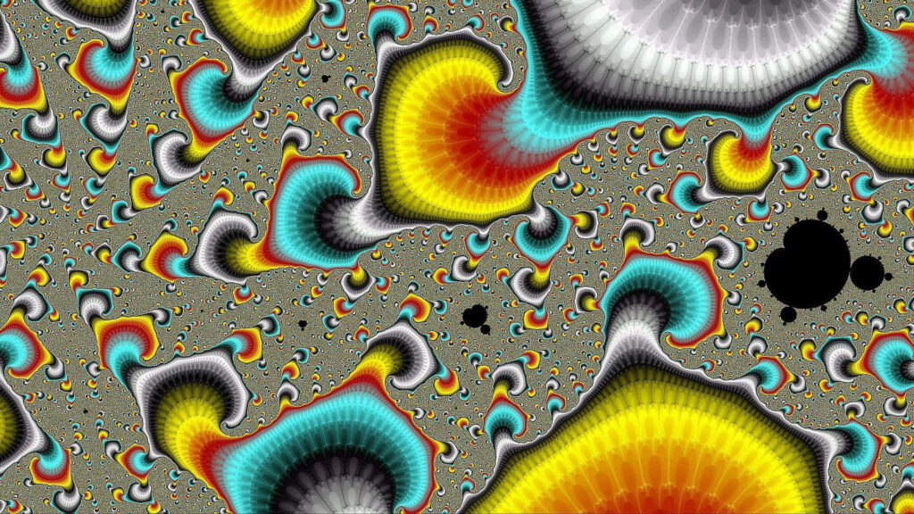 Colorful 70's Retro Groovy Background with Blobby Texture Effect Wallpaper