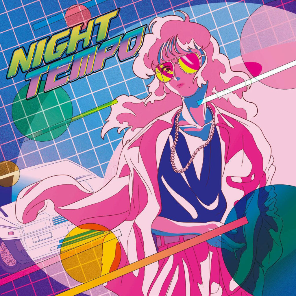Vibrant ‘80s Retro Anime Wallpaper: Neon Colors & Stylish Character